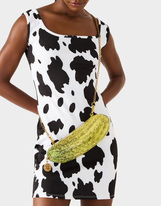 A BIG DILL GREEN Women's Kitsch Food Dill Pickle Crossbody Handbag