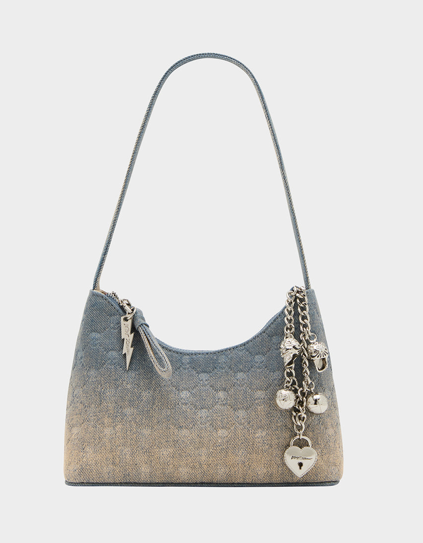 HEADLINER DEBOSS SHOULDER BAG DENIM