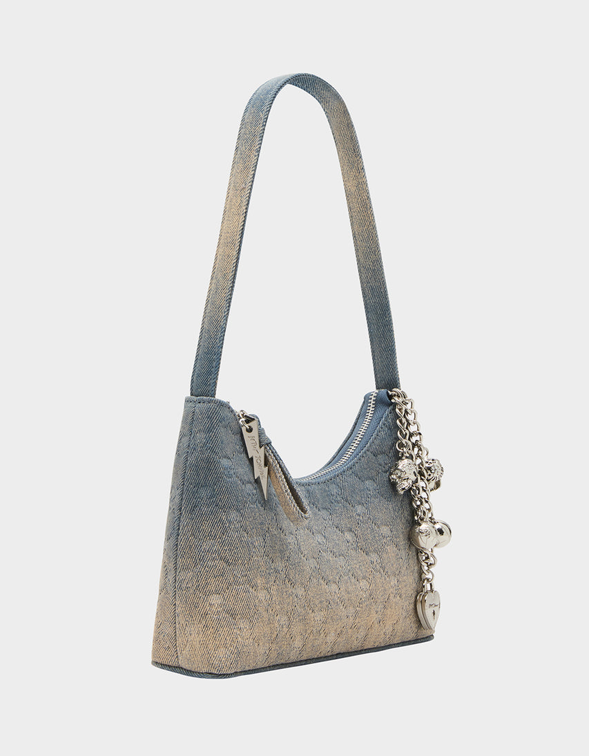 HEADLINER DEBOSS SHOULDER BAG DENIM