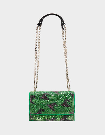 HATS OFF CONVERTIBLE RHINESTONE GREEN - HANDBAGS - Betsey Johnson