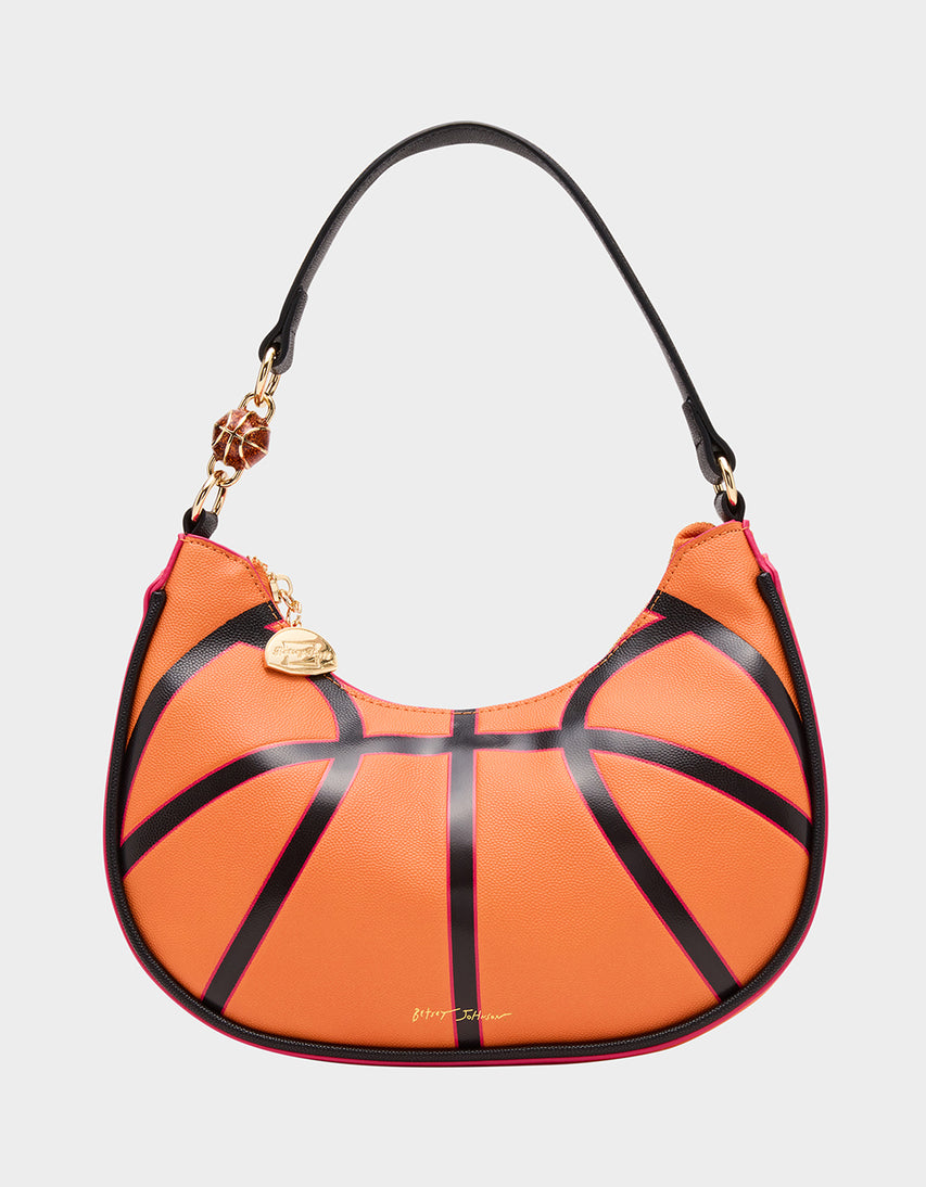 SLAM DUNK SHOULDER BAG ORANGE - HANDBAGS - Betsey Johnson