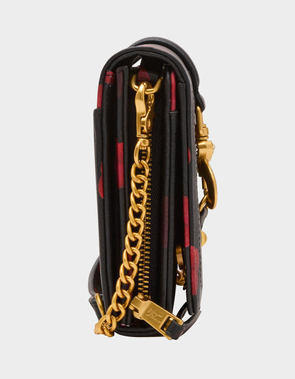 KISSES WALLET ON CHAIN BLACK/MULTI - HANDBAGS - Betsey Johnson