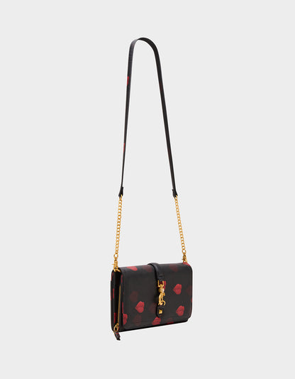 KISSES WALLET ON CHAIN BLACK/MULTI - HANDBAGS - Betsey Johnson