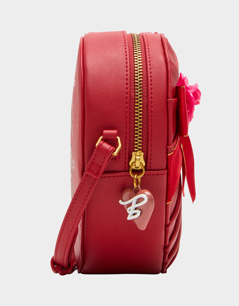 betsey johnson leather heart backpacks Women's Kitsch Retro Romeo Crossbody Bag in Red