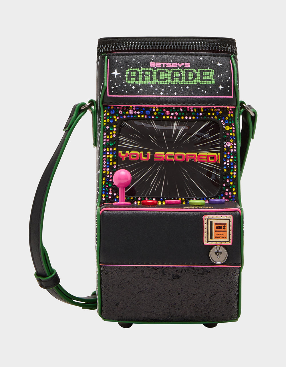 KITSCH SCORED! CROSSBODY BLACK/MULTI - HANDBAGS - Betsey Johnson