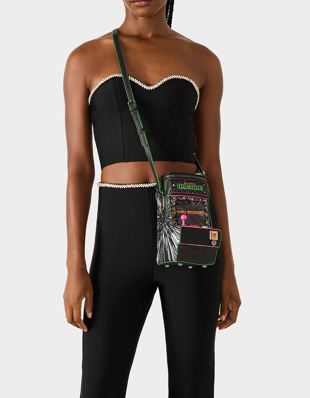 KITSCH SCORED! CROSSBODY BLACK/MULTI - HANDBAGS - Betsey Johnson - view 2