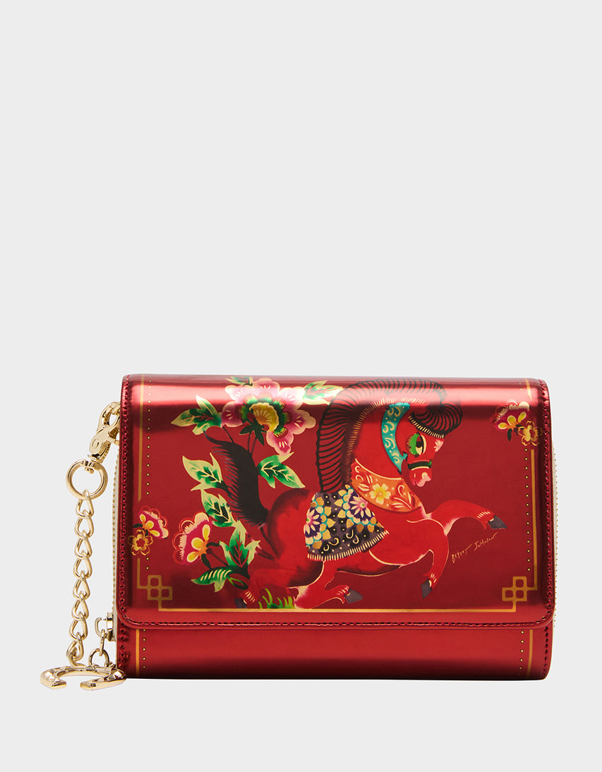 CHINESE NEW YEAR WALLET ON CHAIN RED - HANDBAGS - Betsey Johnson