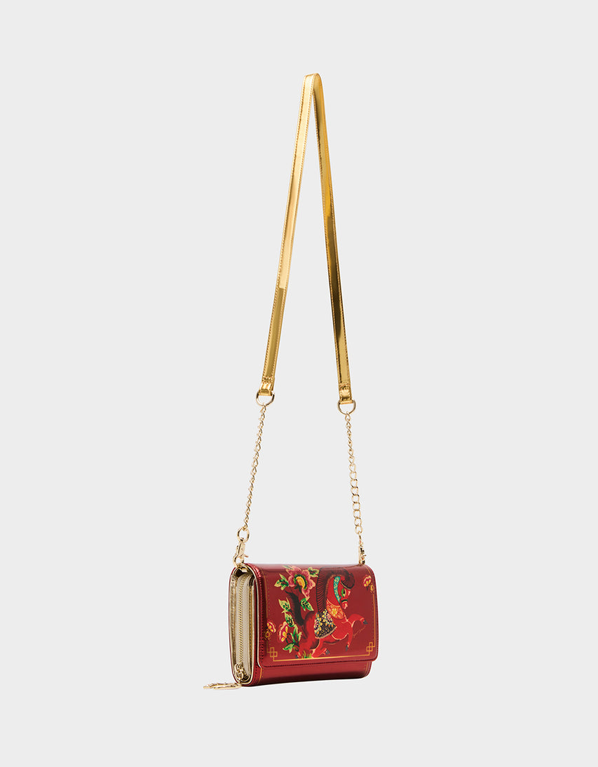 CHINESE NEW YEAR WALLET ON CHAIN RED - HANDBAGS - Betsey Johnson