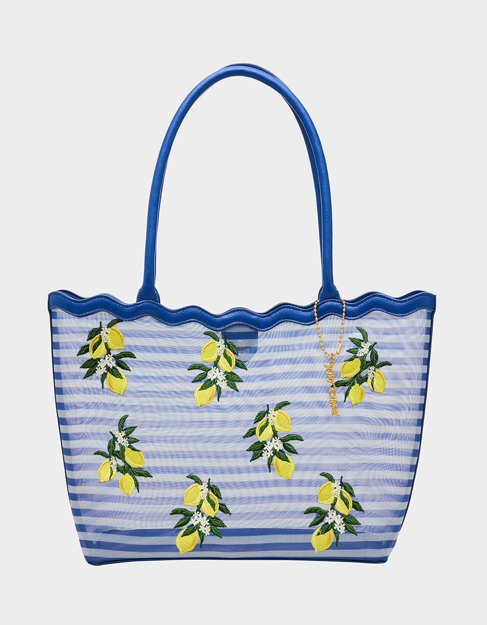 MESHIN AROUND TOTE BLUE/STRIPE - HANDBAGS - Betsey Johnson