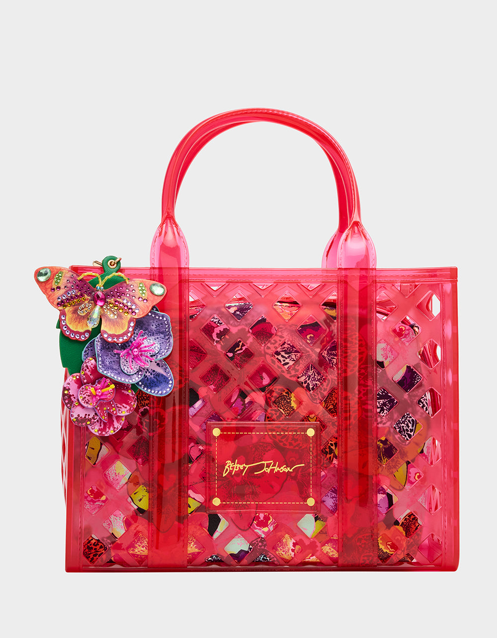 JAMMIN CLEAR SATCHEL PINK - HANDBAGS - Betsey Johnson