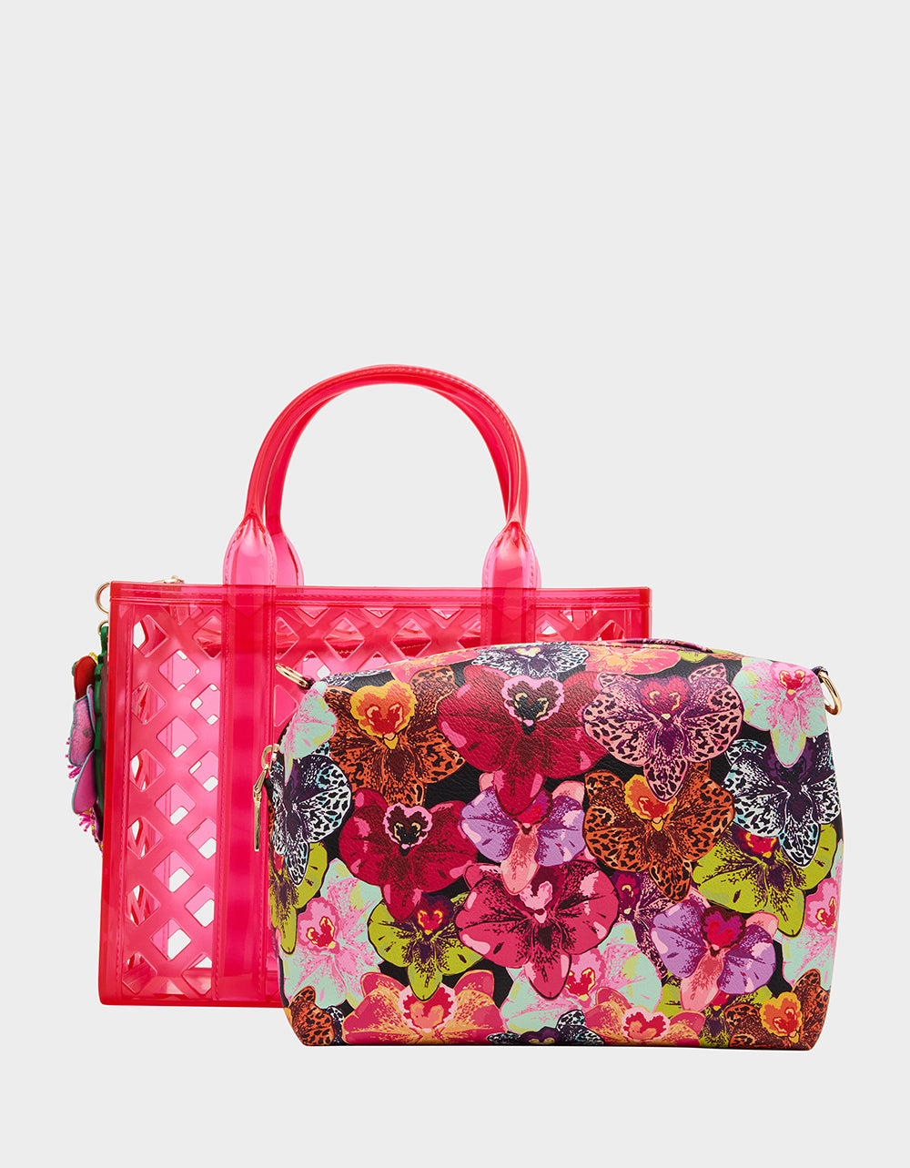 JAMMIN CLEAR SATCHEL PINK - HANDBAGS - Betsey Johnson