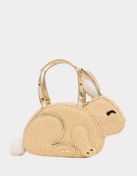 HIP-HOP HANDBAG NATURAL Raffia Bunny-Shaped Easter Handbag  display picture 1