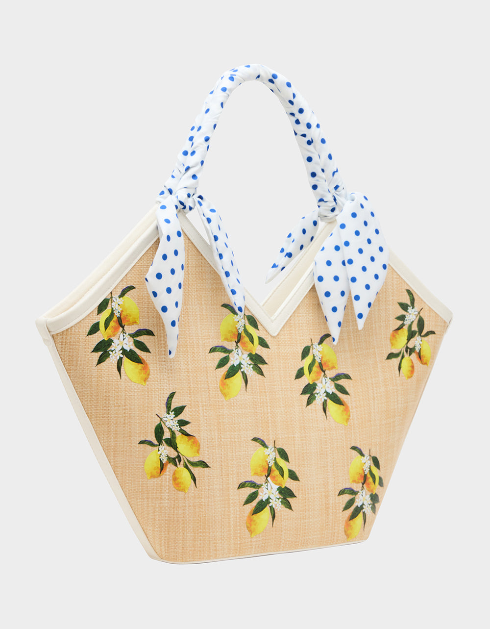 DON'T BE TARTY TOTE NATURAL Lemon Scarf Women's Tote Handbag