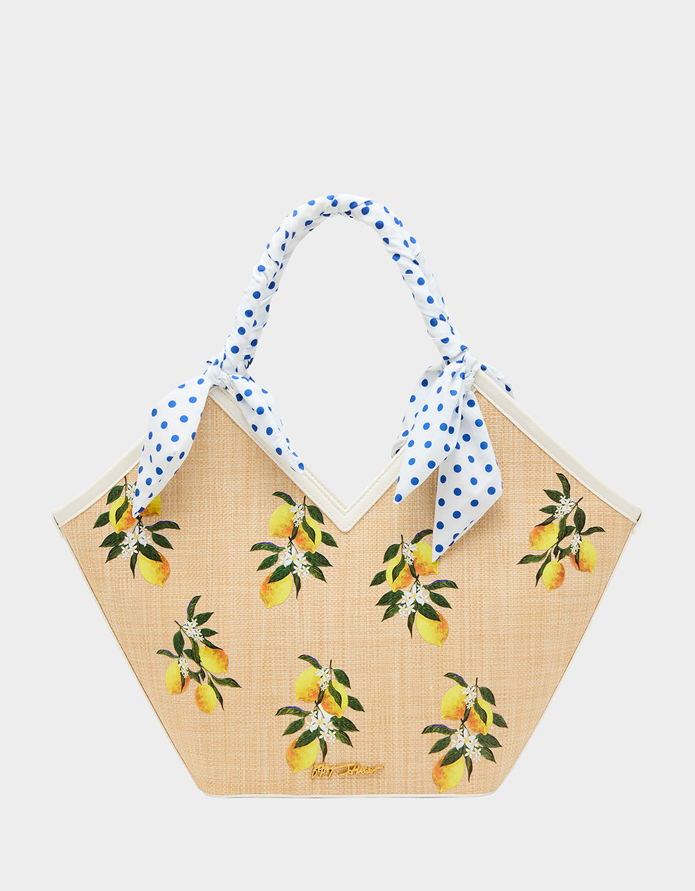 DON'T BE TARTY TOTE NATURAL Lemon Scarf Women's Tote Handbag
