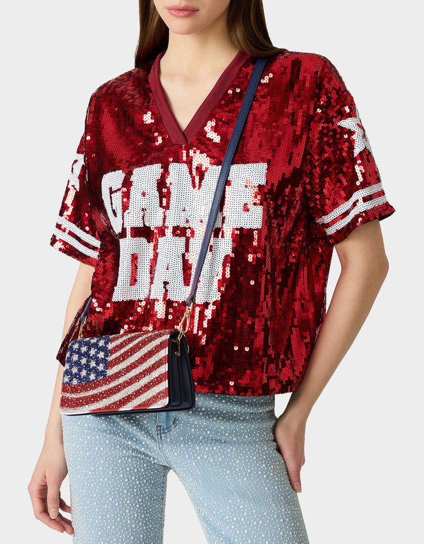 OH MY STARS! CROSSBODY RED/WHITE/BLUE - HANDBAGS - Betsey Johnson