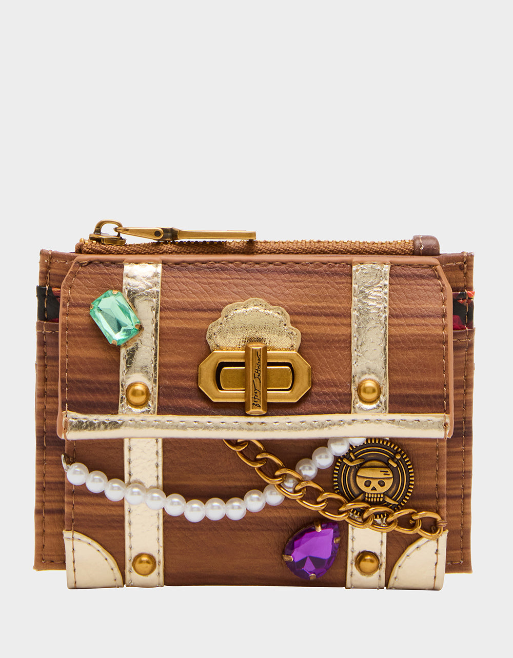 X MARKS THE SPOT WALLET BROWN - HANDBAGS - Betsey Johnson