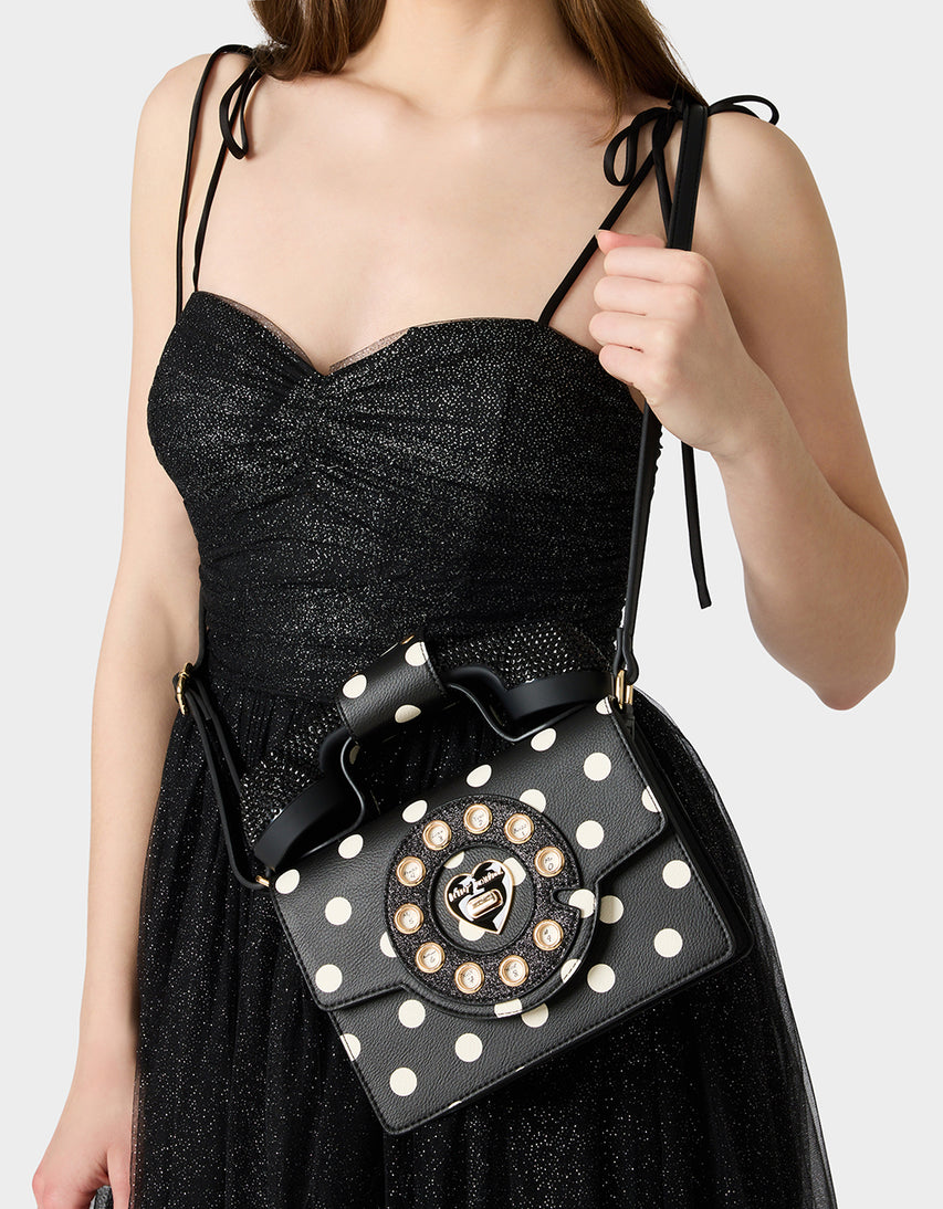 MISS CONNECTION PHONE BAG DOTS - HANDBAGS - Betsey Johnson