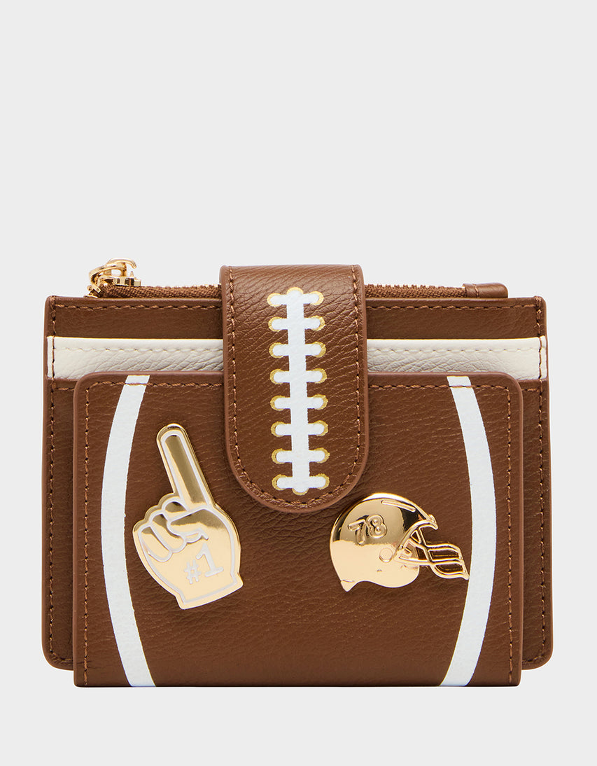 FIRST DOWN & FABULOUS WALLET BROWN - HANDBAGS - Betsey Johnson