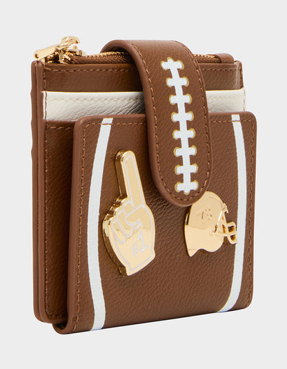 FIRST DOWN & FABULOUS WALLET BROWN - HANDBAGS - Betsey Johnson