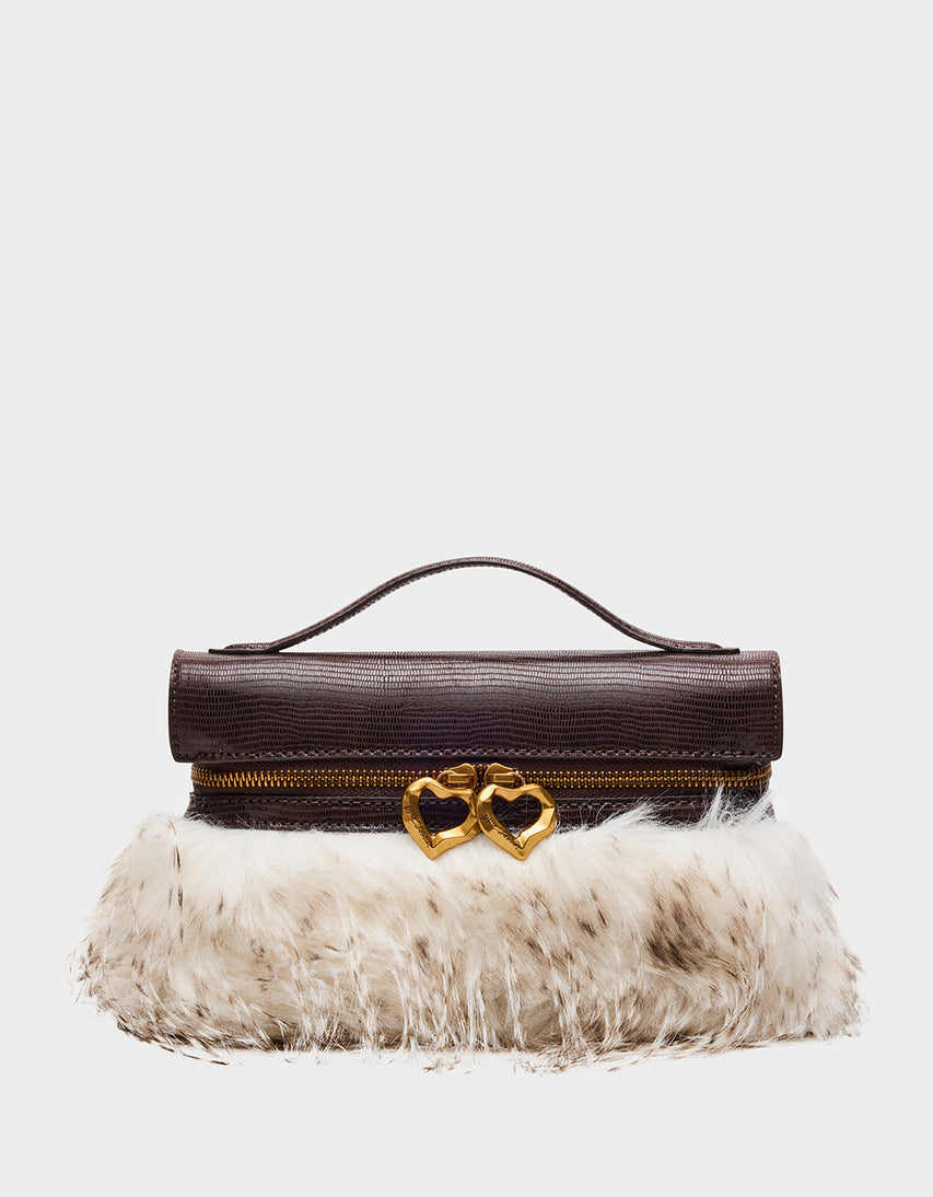 FAUX FUR VANITY CROSSBODY OFF WHITE