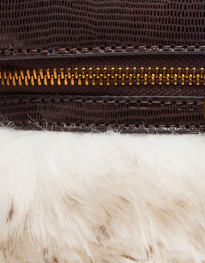 FAUX FUR VANITY CROSSBODY OFF WHITE