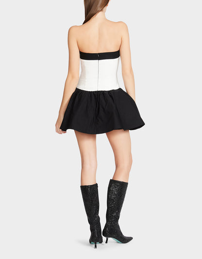 ADORIA ROSE MINI DRESS WHITE BLACK - APPAREL - Betsey Johnson