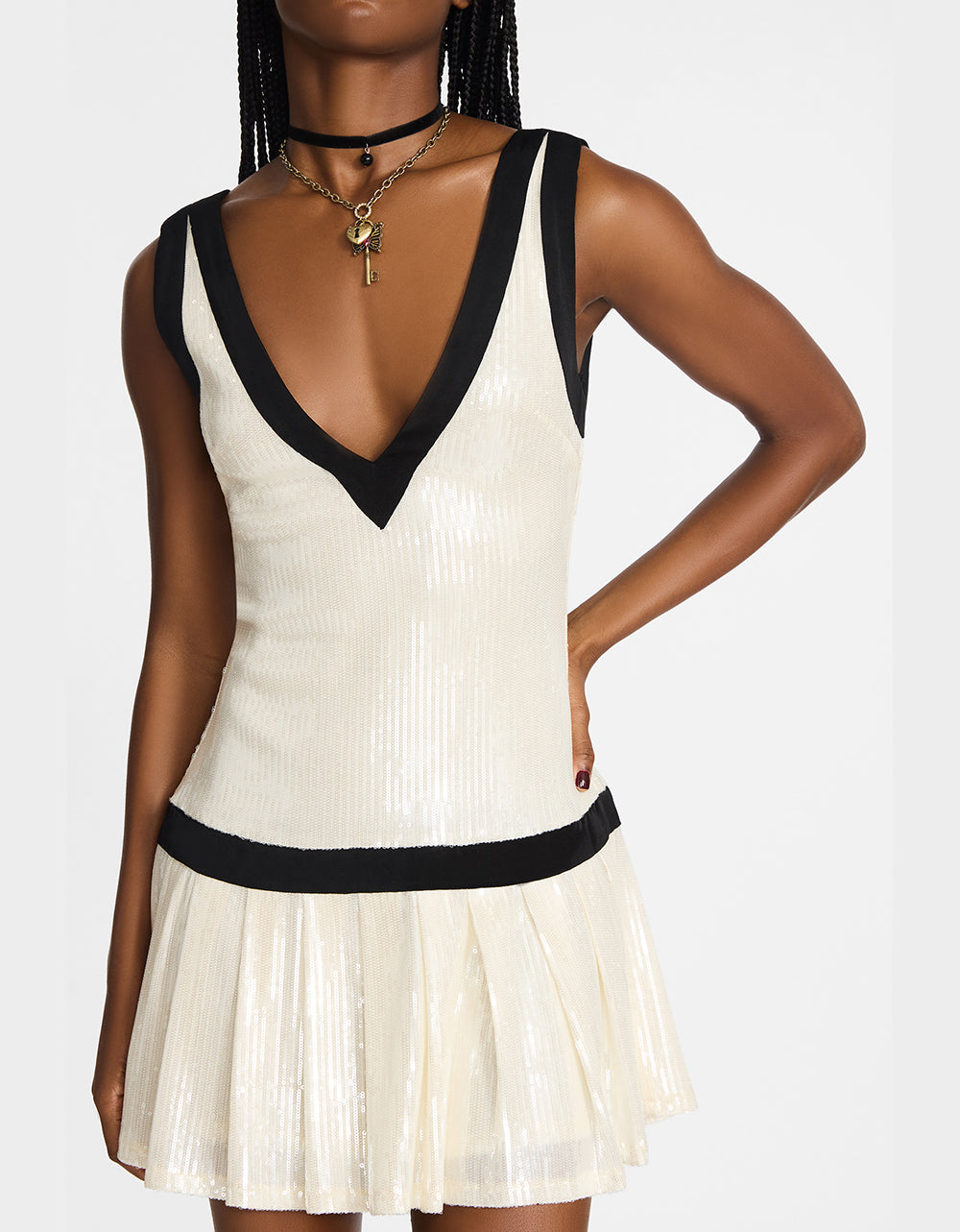 MATCH POINT DRESS WHITE Women's Mini Sequin Dress – Betsey Johnson