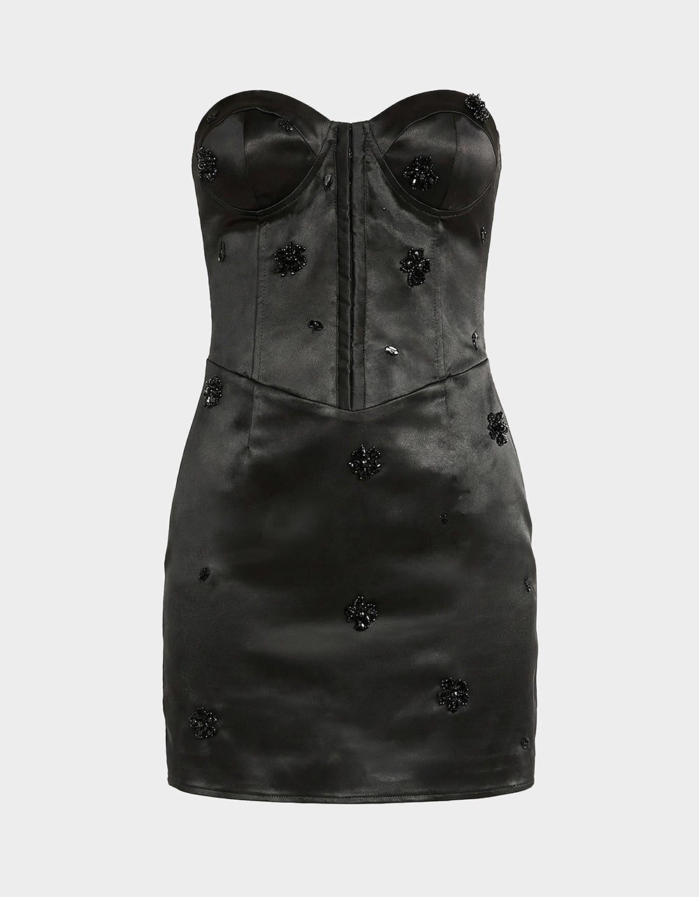 VICTORIA BUSTIER MINI DRESS BLACK Women's Mini Corset Bustier Dress – Betsey Johnson