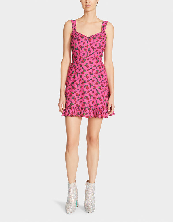 THORNS AND ROSES DRESS PINK - APPAREL - Betsey Johnson