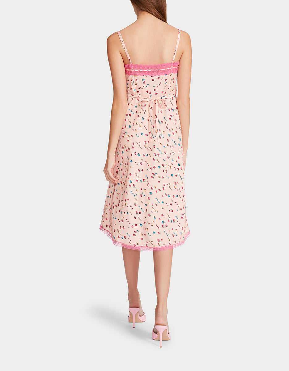 BETSEYS SLEEVELESS RIBBON DRESS CORAL | Floral Midi Slip Dresses ...