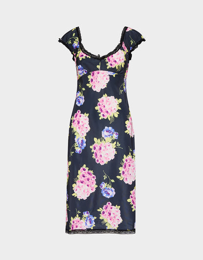 MALIBU MIDI DRESS BLACK - APPAREL - Betsey Johnson