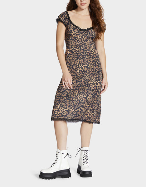 MALIBU MIDI DRESS LEOPARD - APPAREL - Betsey Johnson