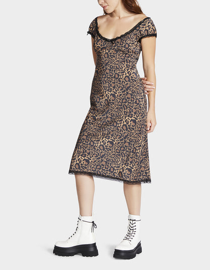 MALIBU MIDI DRESS LEOPARD - APPAREL - Betsey Johnson