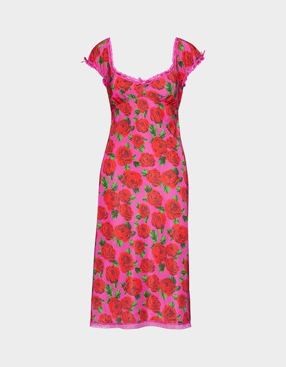 MALIBU MIDI DRESS RASPBERRY - APPAREL - Betsey Johnson