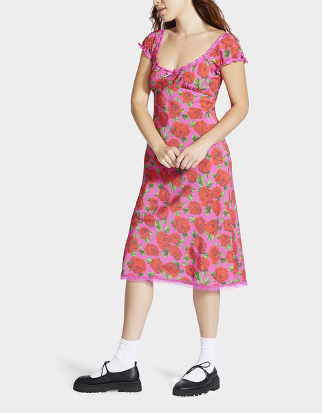 MALIBU MIDI DRESS RASPBERRY - APPAREL - Betsey Johnson