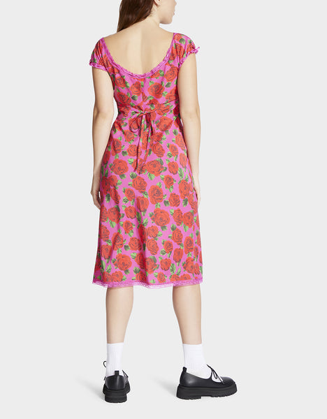 MALIBU MIDI DRESS RASPBERRY - APPAREL - Betsey Johnson