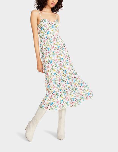 AVA CORSET MIDI DRESS SONIC WHITE - APPAREL - Betsey Johnson