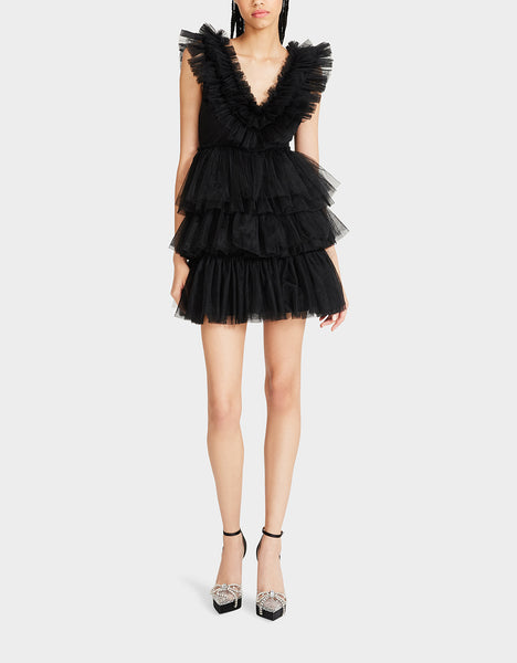 BETSEYS TIERED TULLE DRESS Formal Black Dress | Women's Dresses ...