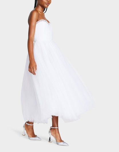 BRIDE VIBES TULLE DRESS WHITE - APPAREL - Betsey Johnson