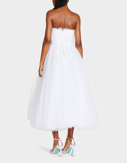 BRIDE VIBES TULLE DRESS WHITE - APPAREL - Betsey Johnson