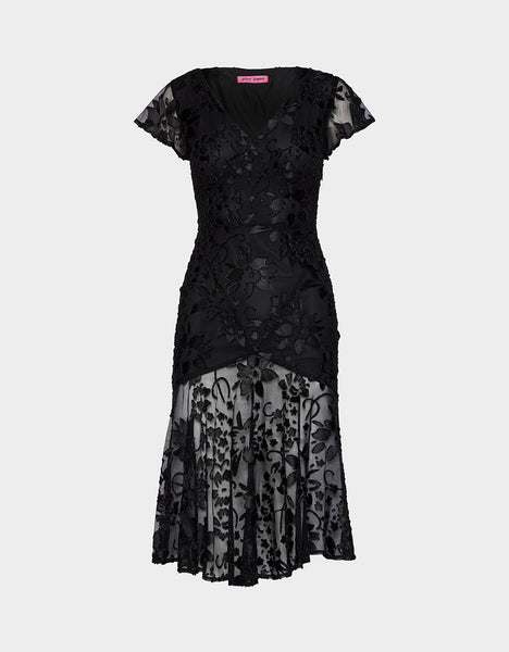 MERLIN MIDI DRESS BLACK - APPAREL - Betsey Johnson