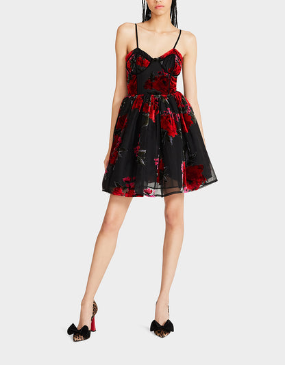 LUCIA MINI DRESS RED MULTI - APPAREL - Betsey Johnson