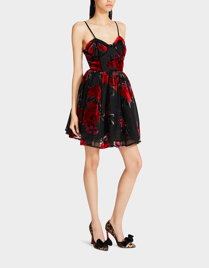 LUCIA MINI DRESS RED MULTI - APPAREL - Betsey Johnson