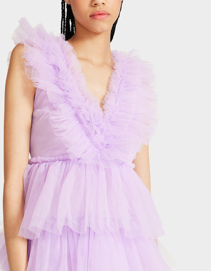 BETSEYS TIERED TULLE DRESS LAVENDER - APPAREL - Betsey Johnson