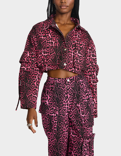 YUKI CROPPED JACKET PINK - APPAREL - Betsey Johnson