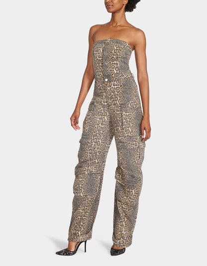 CARGO JUMPSUIT LEOPARD - APPAREL - Betsey Johnson