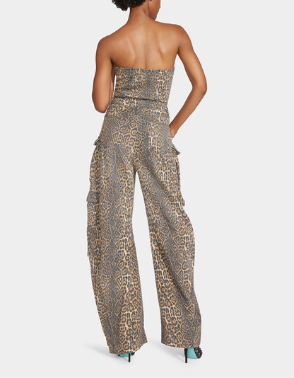 CARGO JUMPSUIT LEOPARD - APPAREL - Betsey Johnson