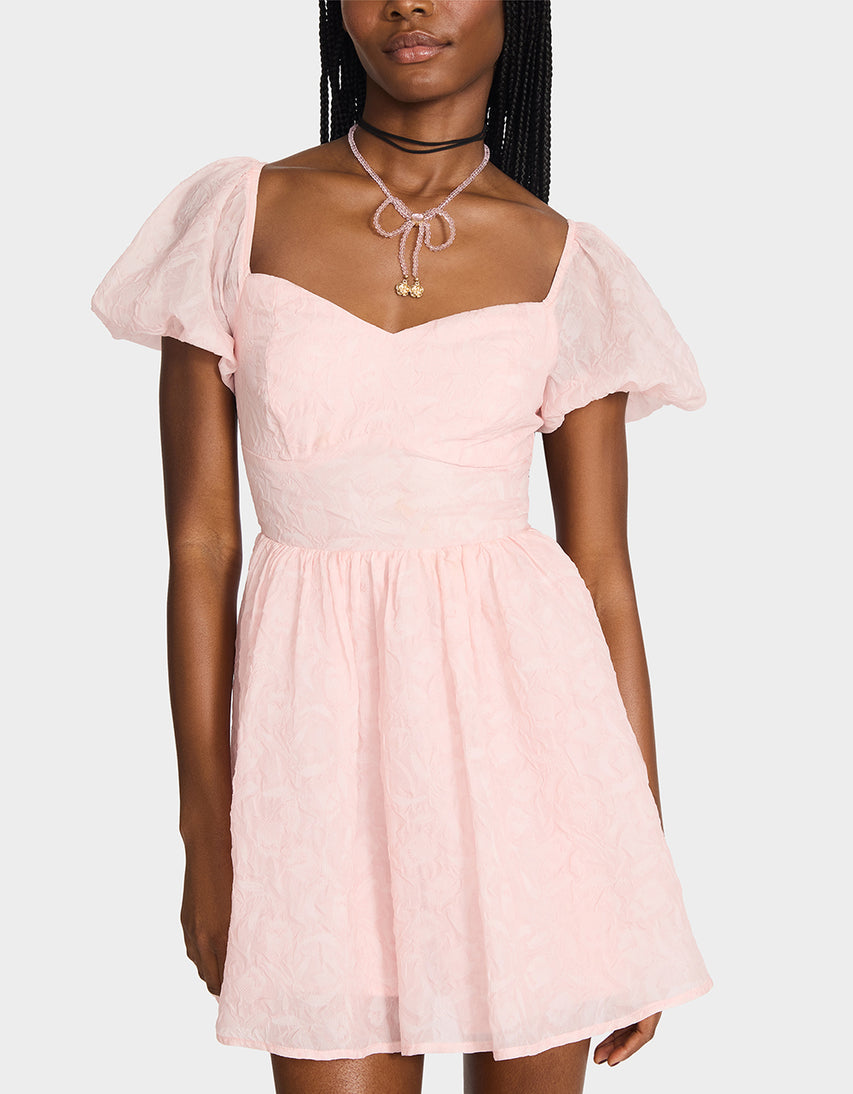 BLUSH RUSH DRESS PALE PINK - APPAREL - Betsey Johnson