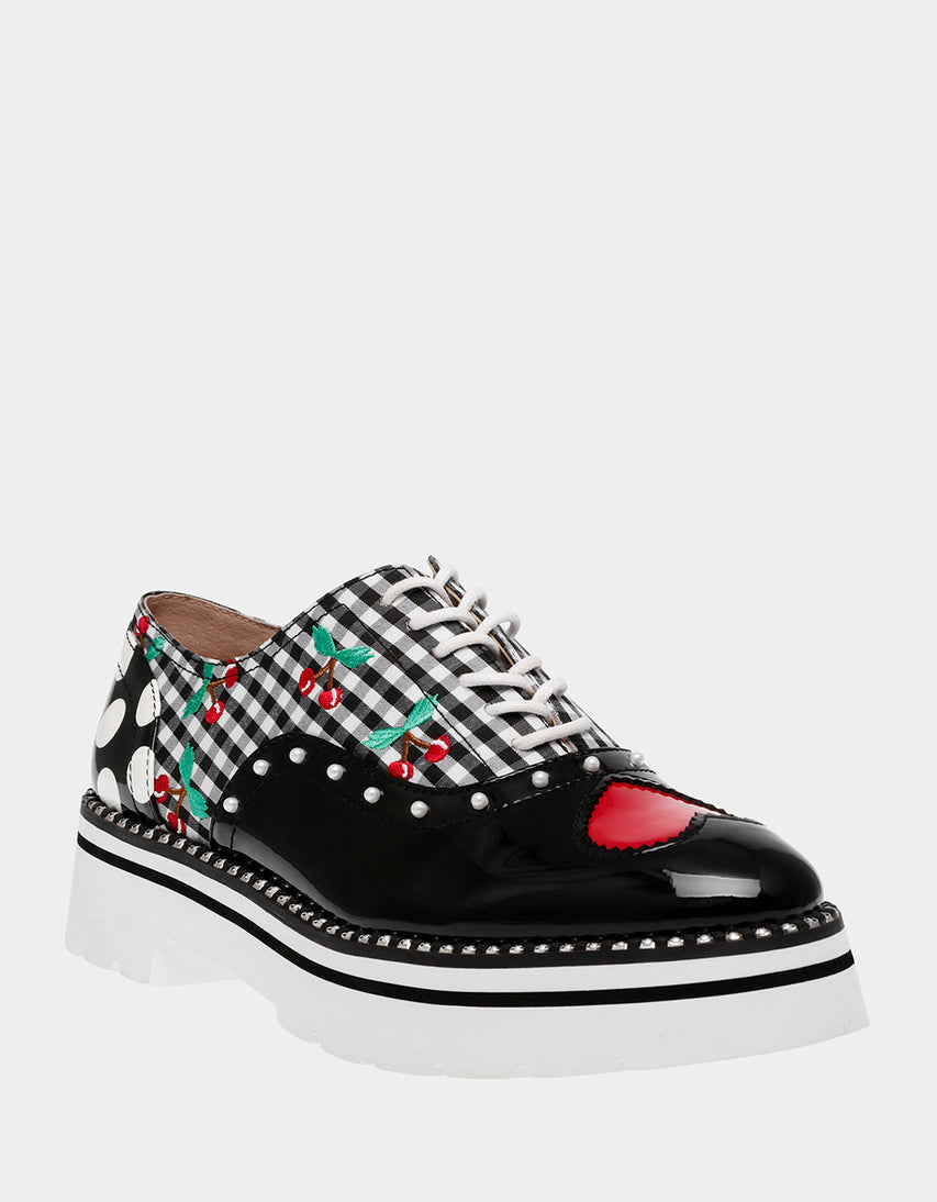 ABBOTT BLACK WHITE MULTI - SHOES - Betsey Johnson