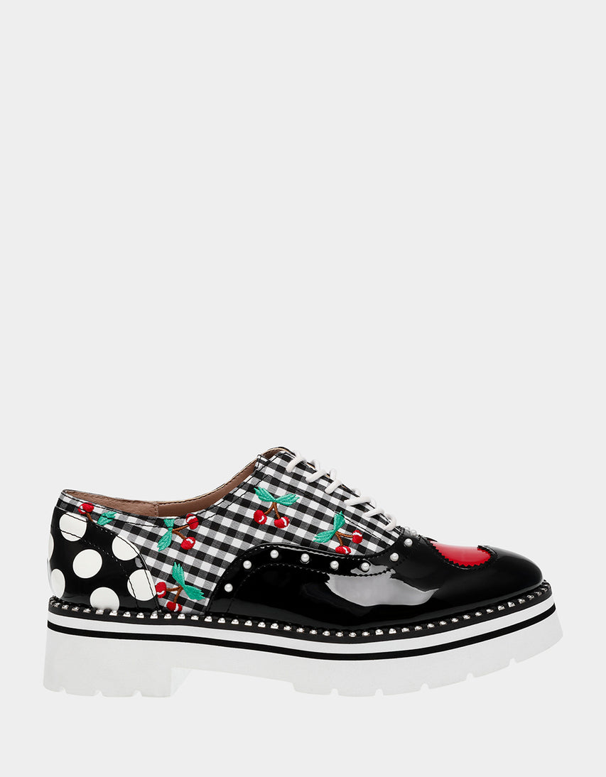 ABBOTT BLACK WHITE MULTI - SHOES - Betsey Johnson